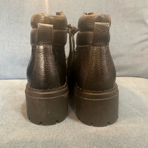 NEW Marc Fisher LTD Black Leather Nairy Hiking Boots, Sz 7M (JJ) - Picture 3 of 8